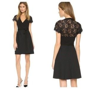 Diane Von Furstenberg DVF Elizabeth Black Lace Wrap Dress 4  Fifty Shades Darker